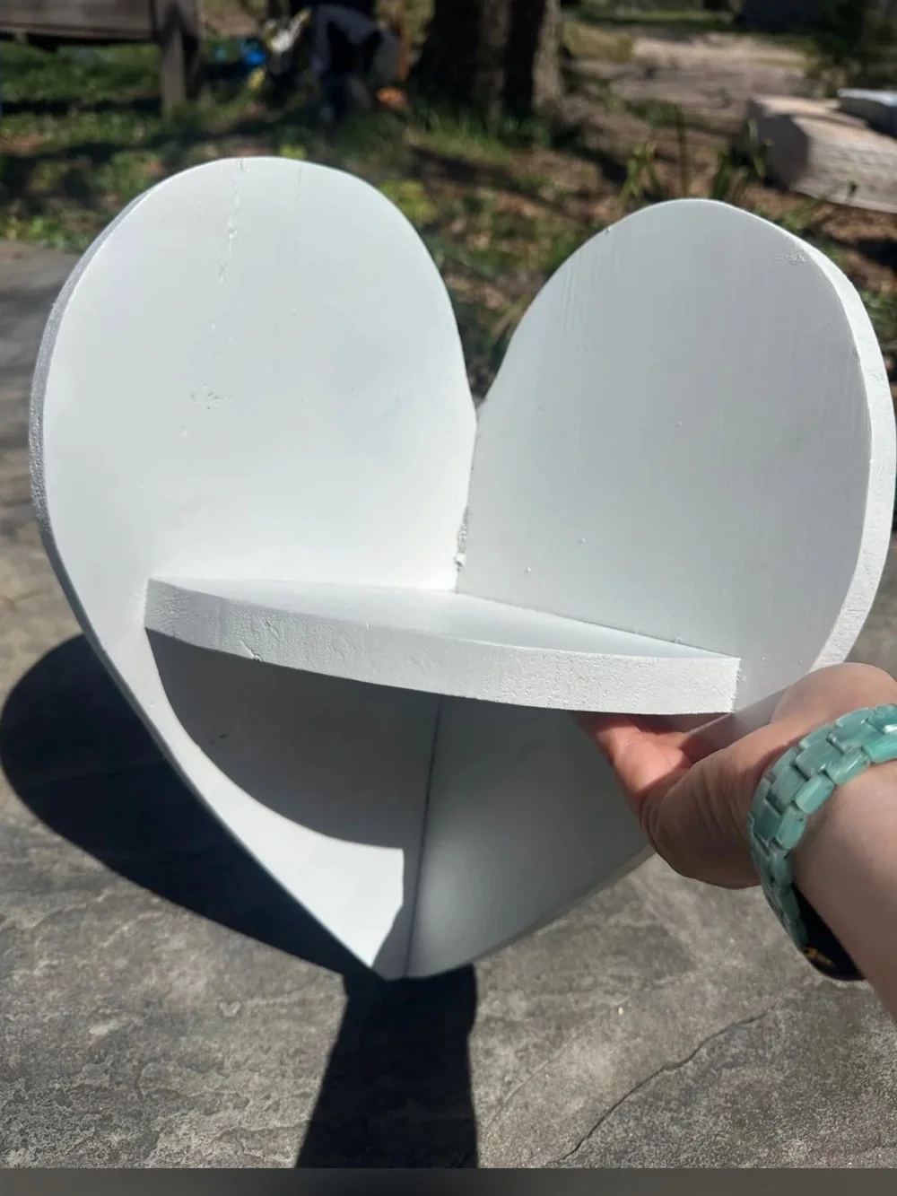 White Wooden Heart Wall Shelf | Cottagecore Farmhouse Decor